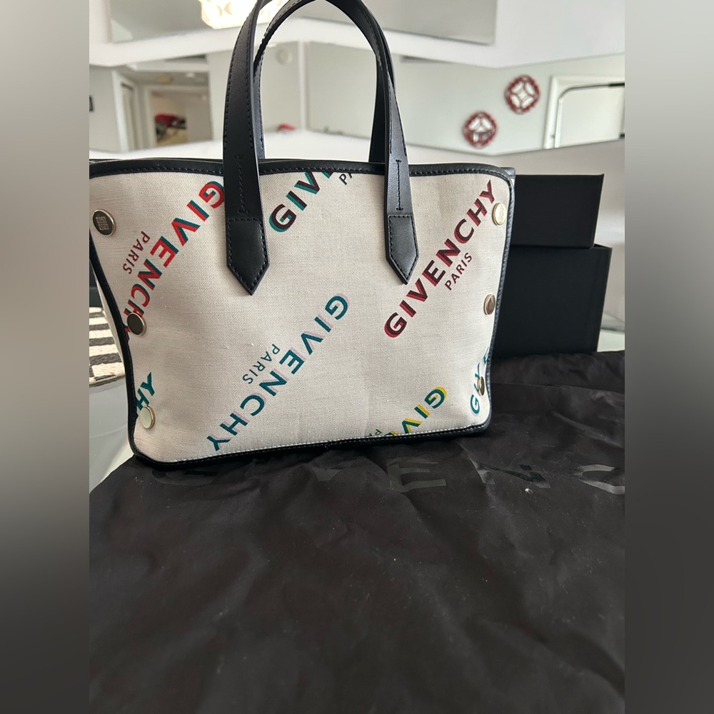 Givenchy Canvas Tote with Multicolor Logo